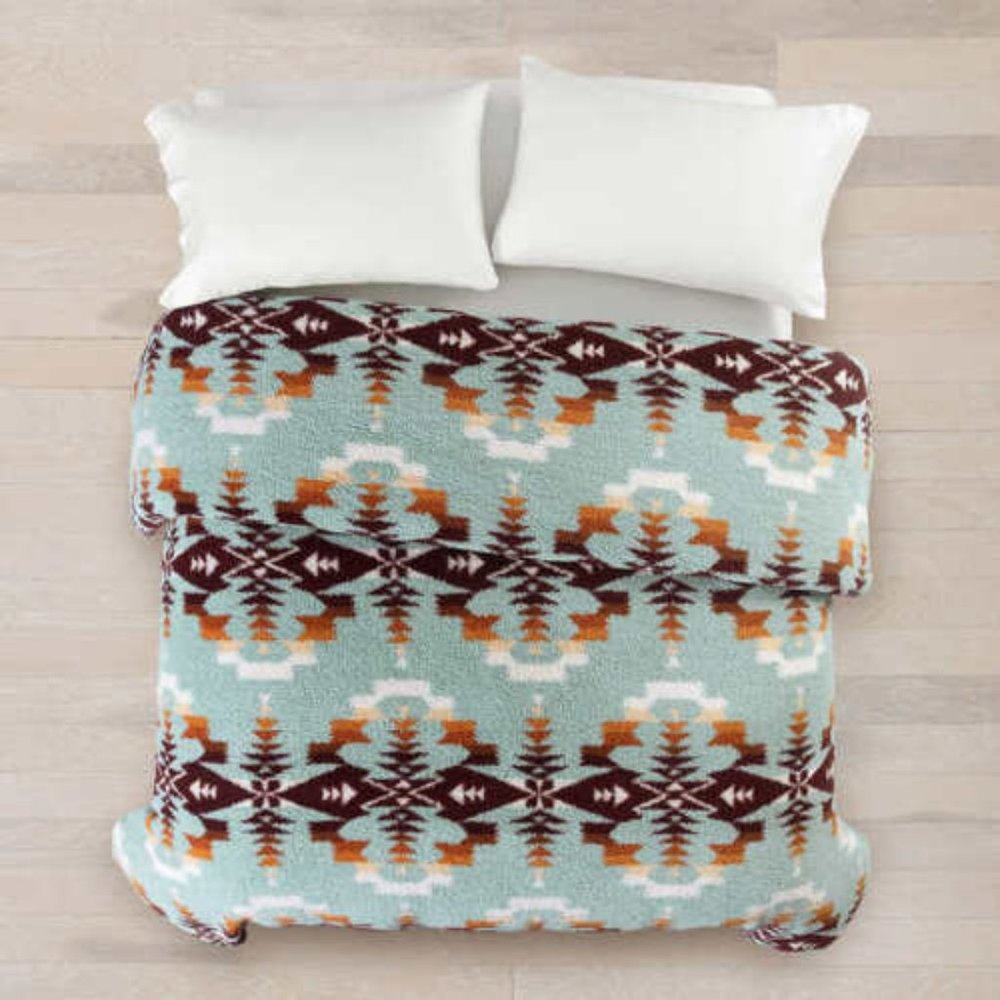 Pendleton Blanket QUEEN Soft & Cozy Sherpa Fleece Reversible Washable NWT - Picture 3 of 16